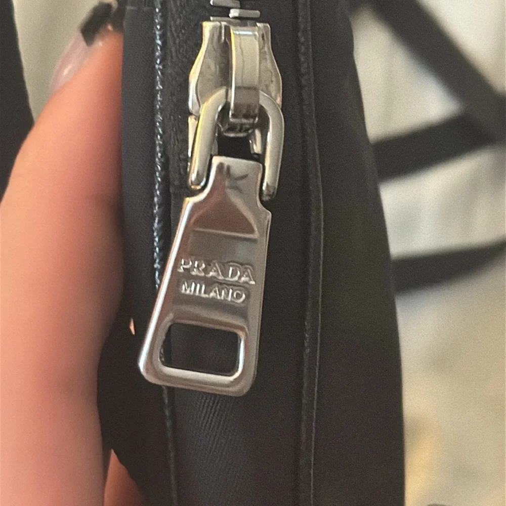 Prada Black and Yellow Belt Bag with Iconic Logo